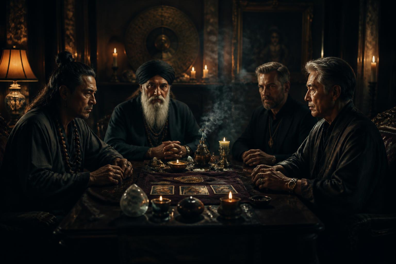 Equipo de maestros espirituales en una oficina privada de consulta